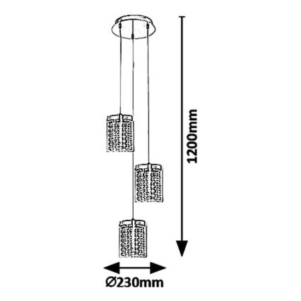 Rabalux 5044 - LED Висяш полилей ASTRELLA 3xLED/6W/230V