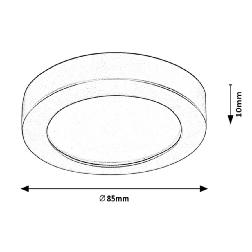Rabalux - LED Лампа за вграждане в баня LED/3W/230V IP44 черна