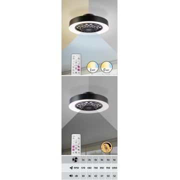 Rabalux - LED Димируема лампа с вентилатор LED/35W/230V 3000-6000K + дистанционно