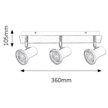 Rabalux - LED За баня Точково осветително тяло 3xGU10/4,5W/230V IP44
