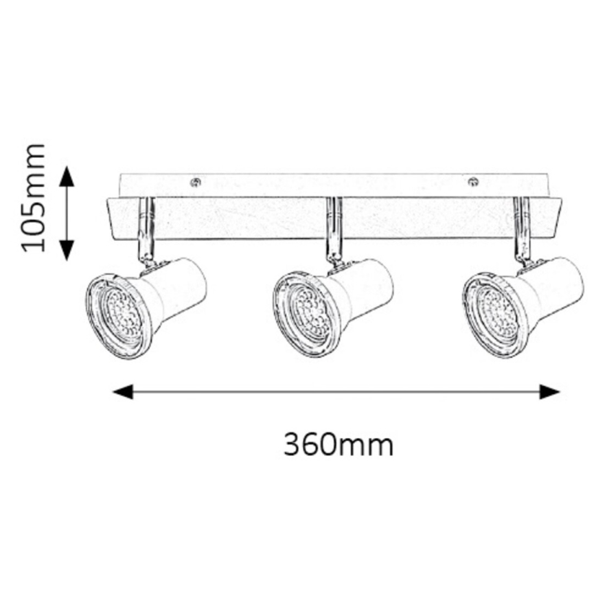 Rabalux - LED За баня Точково осветително тяло 3xGU10/4,5W/230V IP44