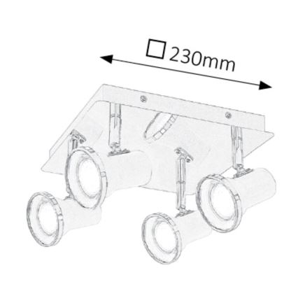 Rabalux - LED За баня Точково осветително тяло 4xGU10/4,5W/230V IP44