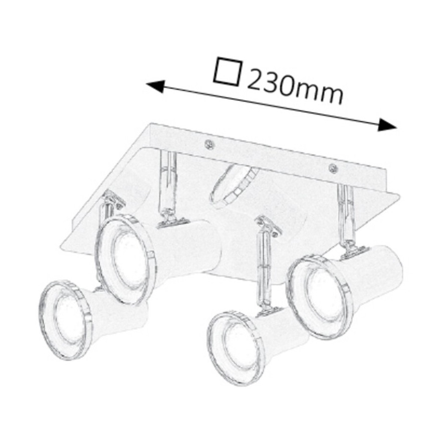 Rabalux - LED За баня Точково осветително тяло 4xGU10/4,5W/230V IP44