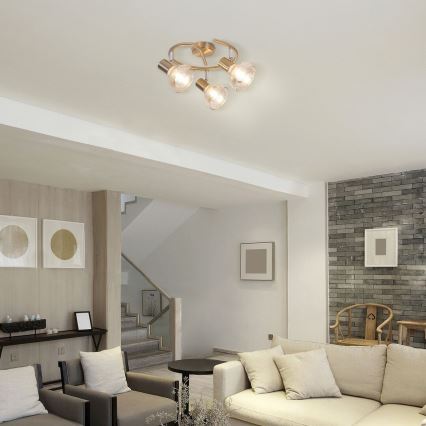 Rabalux 5549 - Точково осветително тяло HOLLY 3xE14/40W/230V златна