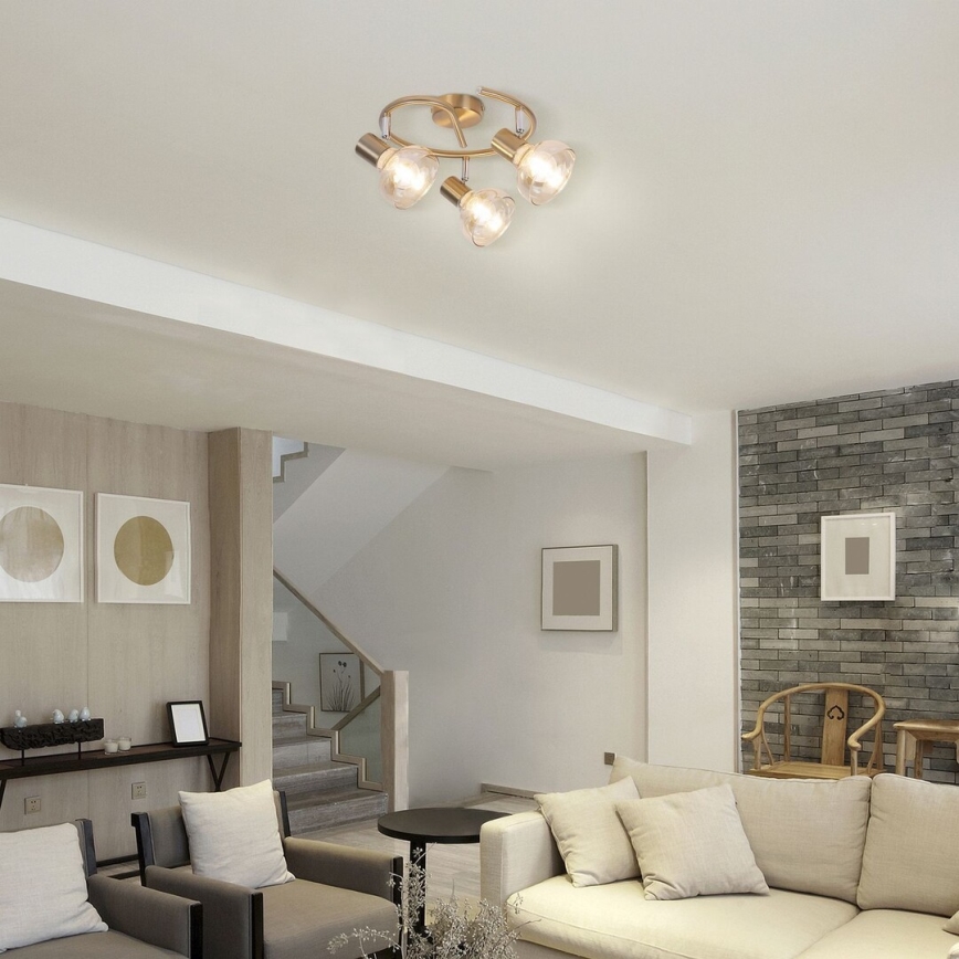 Rabalux 5549 - Точково осветително тяло HOLLY 3xE14/40W/230V златна