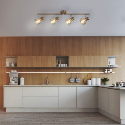 Rabalux - Точково осветително тяло 4xE14/40W/230V златна