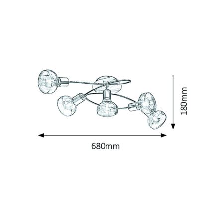 Rabalux - повърхностно монтиран Полилей 5xE14/40W/230V златна