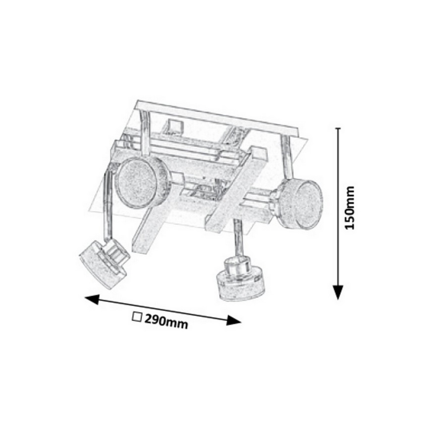 Rabalux - LED Таванна Точково осветително тяло 4xLED/5W/230V + 4xLED/3W/230V