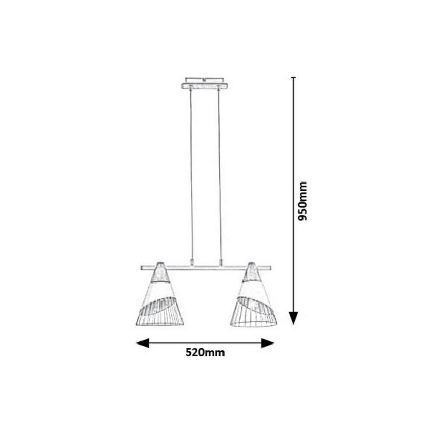 Rabalux - Полилей на верижка 2xE27/60W/230V