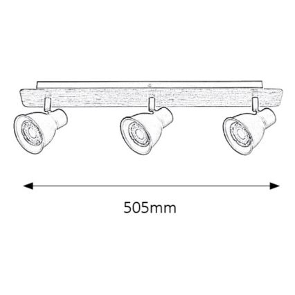 Rabalux - Точково осветително тяло 3xGU10/35W/230V