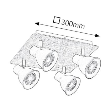 Rabalux - Точково осветително тяло 4xGU10/35W/230V