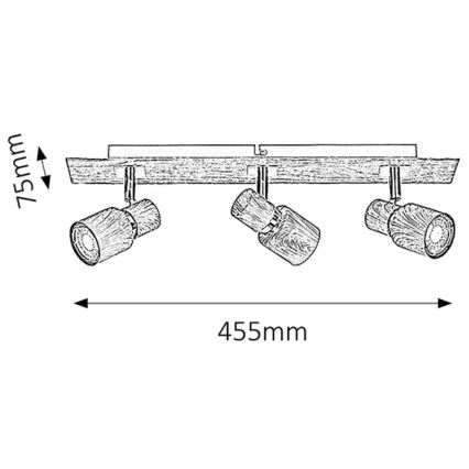 Rabalux - Точково осветително тяло 3xGU10/50W/230V