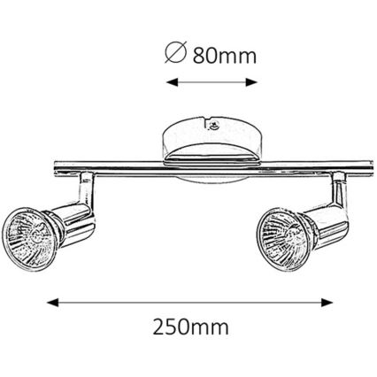 Rabalux - Точково осветително тяло 2xGU10/50W/230V