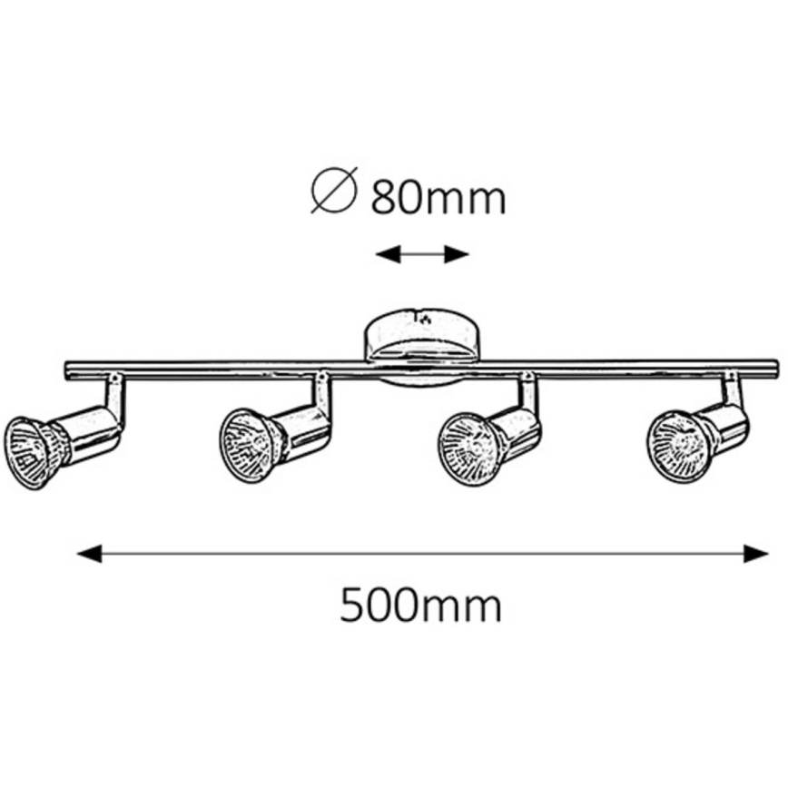 Rabalux - Точково осветително тяло 4xGU10/50W/230V
