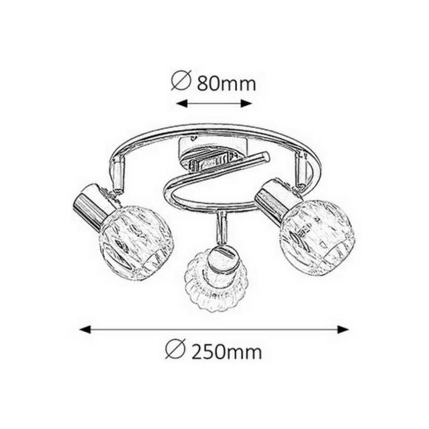 Rabalux 6093 - Точково осветително тяло LAUREN 3xE14/40W/230V
