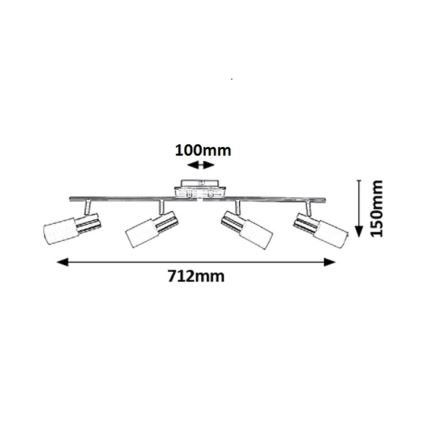 Rabalux 6099 - Точково осветително тяло LOGAN 4xE14/40W/230V