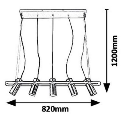 Rabalux 6430 - LED Полилей на въже RAVEN LED/25W/230V