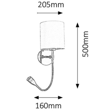 Rabalux - Аплик LARKIN 1xE27/40W+LED/3W