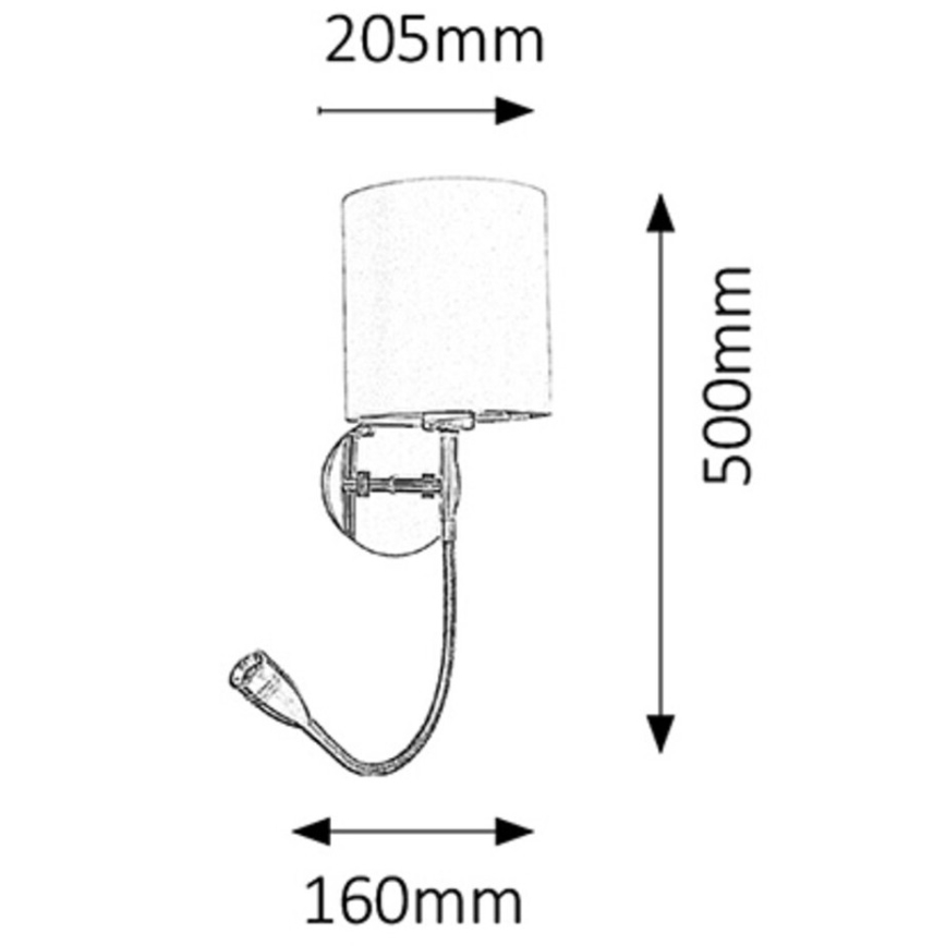 Rabalux - Аплик LARKIN 1xE27/40W+LED/3W