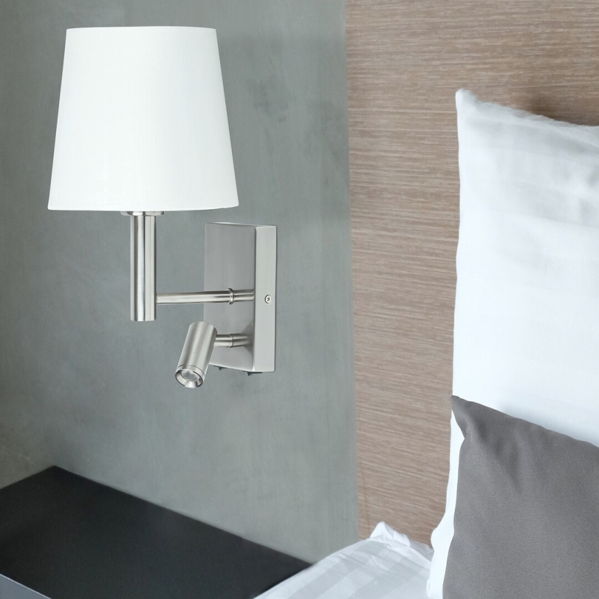 Rabalux - LED стенен аплик E27/40W + LED/3W
