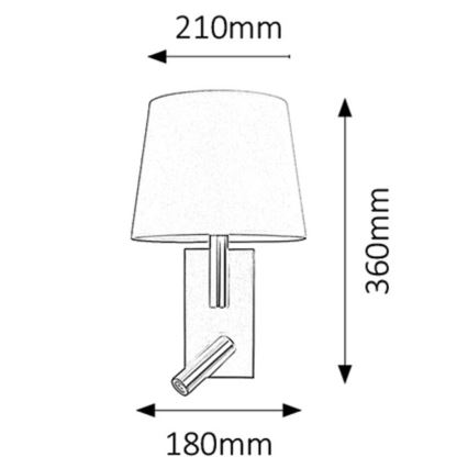 Rabalux - Стенна лампа E27/40W + LED/3W