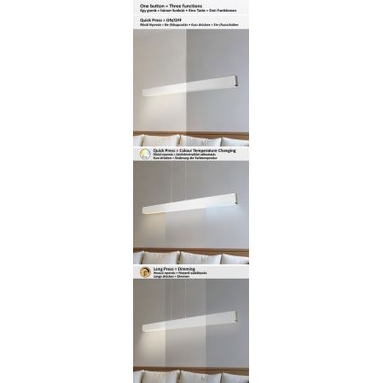 Rabalux - LED Димируем висящ полилей LED/24W/230V 2700/4000/6500K 120 cм