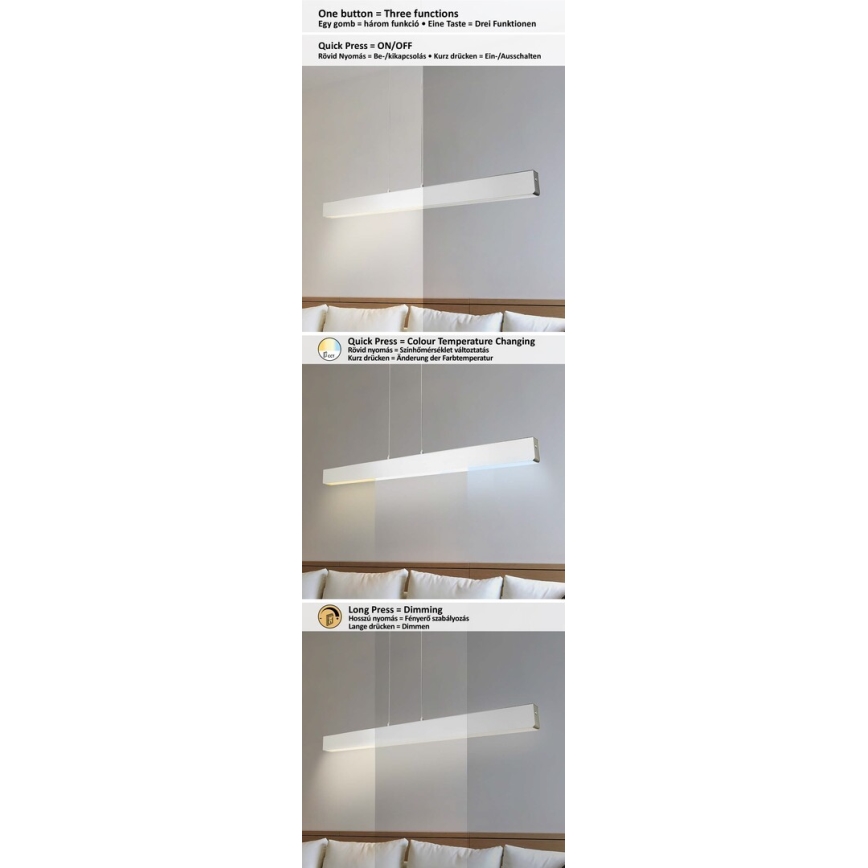 Rabalux - LED Димируем висящ полилей LED/24W/230V 2700/4000/6500K 120 cм