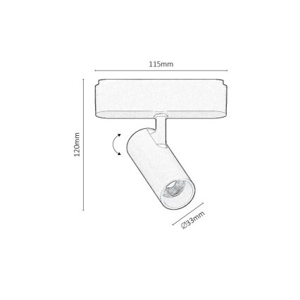Rabalux - LED Спот за 1-фазна релсова система LED/6W/24V 3000K черен