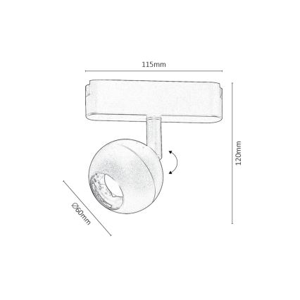 Rabalux - LED Спот за 1-фазна релсова система LED/5W/230V 3000K черен