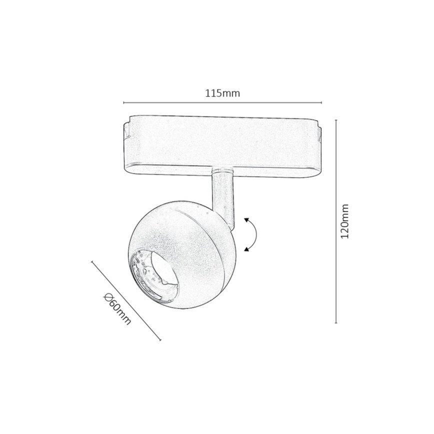 Rabalux - LED Спот за 1-фазна релсова система LED/5W/230V 3000K черен