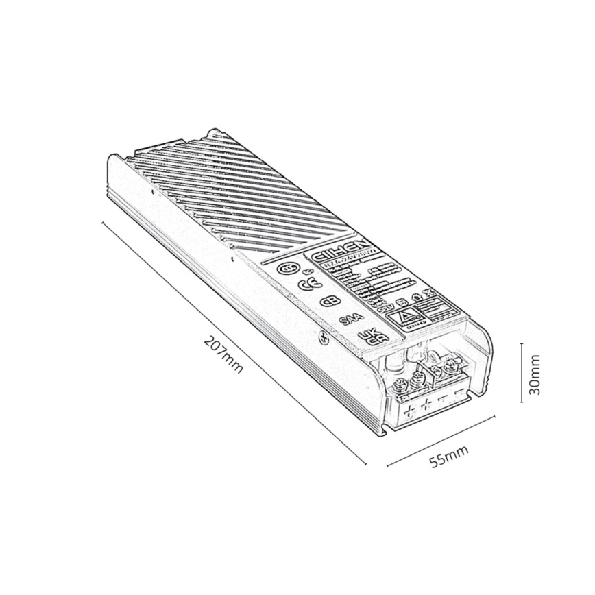 Rabalux - Вградено захранване за осветителни тела в релсова система 200W/24V