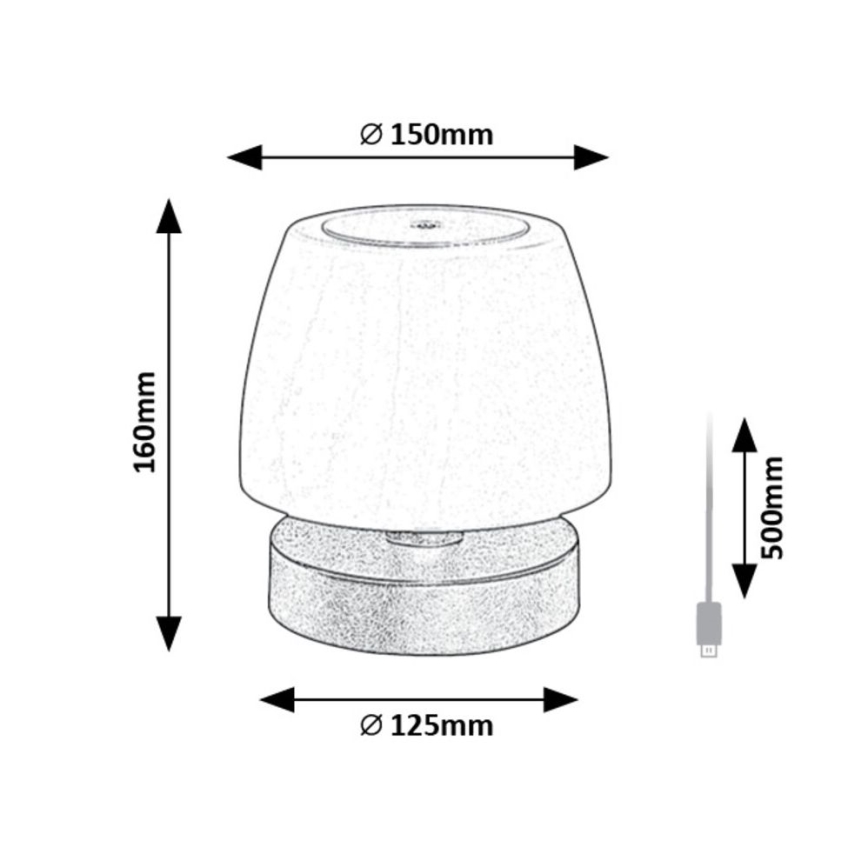 Rabalux - LED Димируема настолна лампа LED/3W/5V 2000 mAh IP44