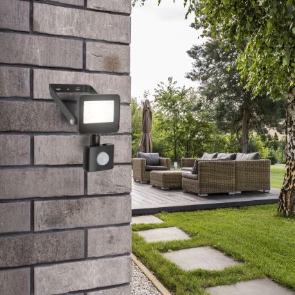Rabalux - LED Прожектор със сензор LED/10W/230V 4000K IP44 черен