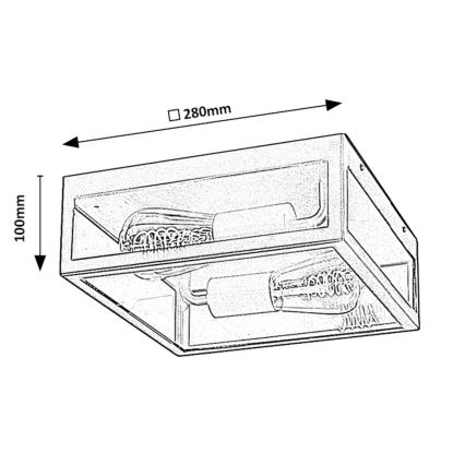 Rabalux - Екстериорна плафониера 2xE27/60W/230V IP23