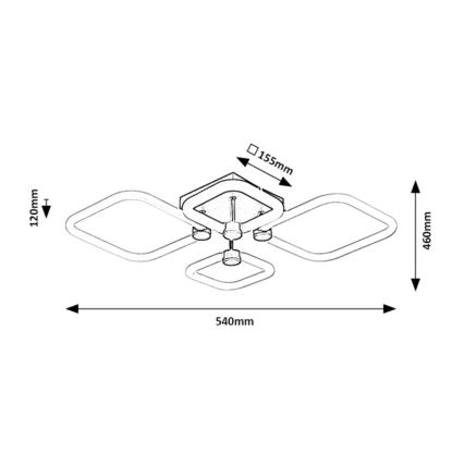 Rabalux - Димируемо LED таванно осветително тяло LED/47W/230V 3000/4000/6000K + дистанционно управление 46x54 cm