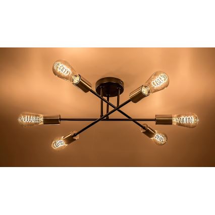Rabalux - Полилей за повърхностен монтаж 6xE27/25W/230V