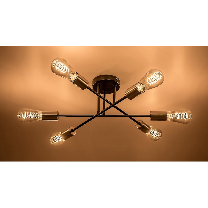 Rabalux - Полилей за повърхностен монтаж 6xE27/25W/230V