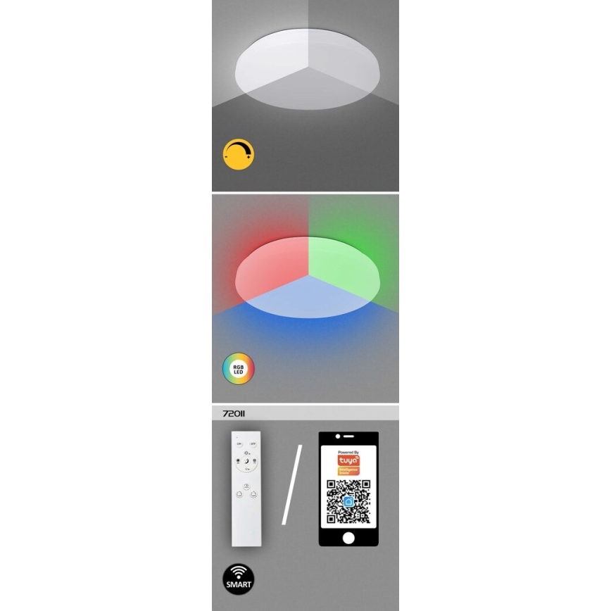 Rabalux - LED RGB Димируем плафон LED/24W/230V Wi-Fi Tuya 3000-6500K 31 cm