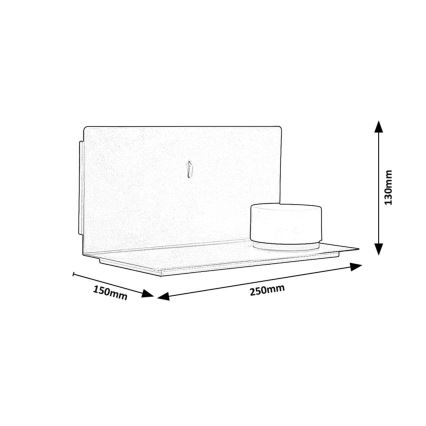 Rabalux - LED Аплик с рафт и USB portem LED/6W/230V 3000K
