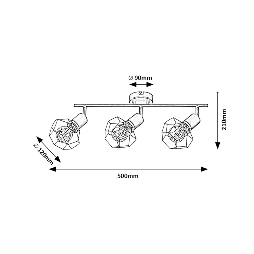 Rabalux - Спот 3xE27/40W/230V черен