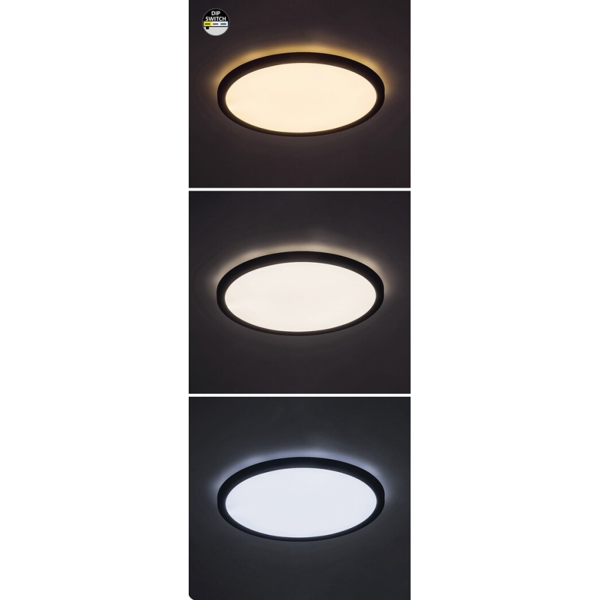 Rabalux - LED таванно осветително тяло LED/24W/230V 3000/4000/6000K Ø 29 см черно