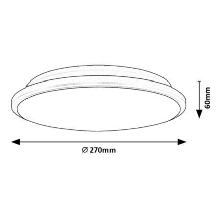 Rabalux - LED Плафониера LED/18W/230V 3000K черен 27 см