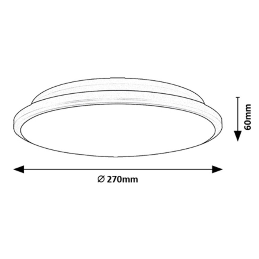 Rabalux - LED Плафониера LED/18W/230V 3000K черен 27 см