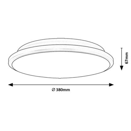 Rabalux - LED Плафониера LED/24W/230V 3000K черен 38 см