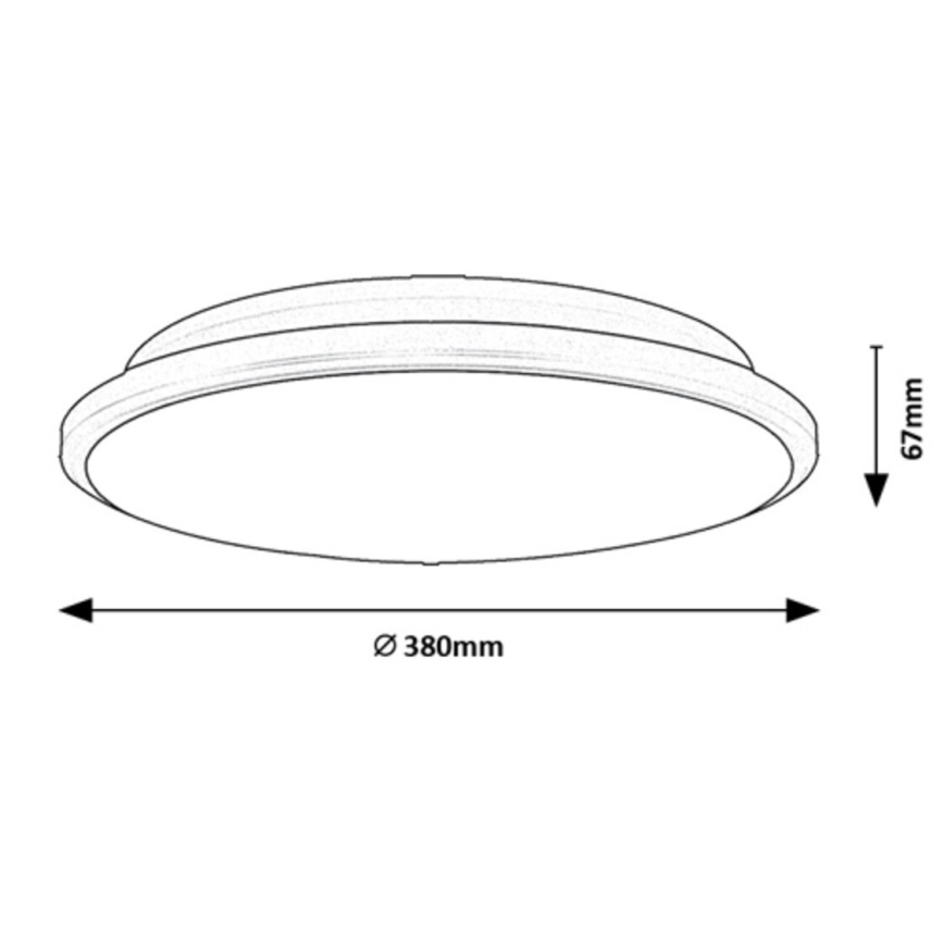 Rabalux - LED Плафониера LED/24W/230V 3000K черен 38 см