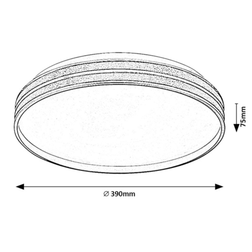 Rabalux - LED Димируемо таванно осветително тяло LED/24W/230V 3000-6500K Ø 39 см + дистанционно управление