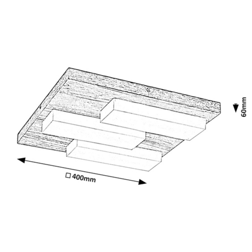 Rabalux - LED Плафониера LED/30W/230V 3000K дъб 40x40 см