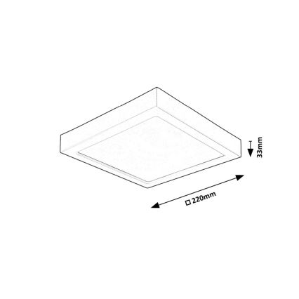 Rabalux - LED Плафониера LED/24W/230V 3000K 22x22 см бял