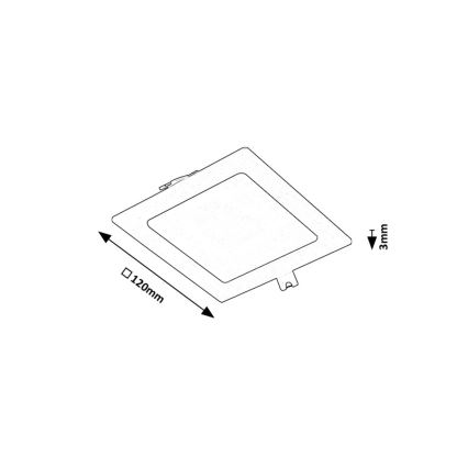Rabalux - LED Лампа за окачен таван LED/6W/230V 12x12 см черен