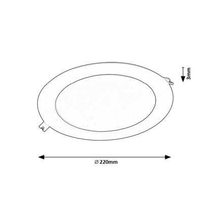 Rabalux - LED Лампа за окачен таван LED/18W/230V Ø 22 см черен